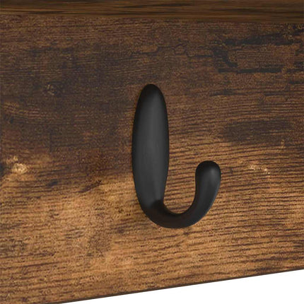 Väggmonterad Klädhängare med hylla Rökt ek 50 x 16 x 26 cm