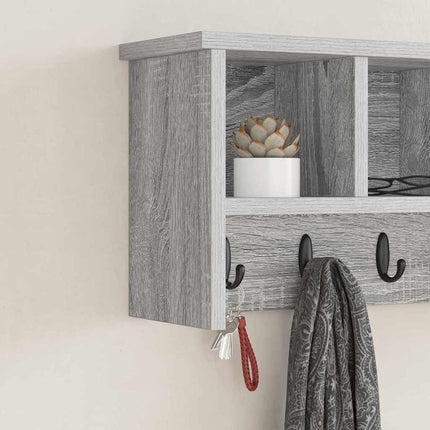 Väggmonterad Klädhängare med hylla Grå Sonoma 50 x 16 x 26 cm