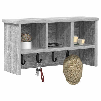 Väggmonterad Klädhängare med hylla Grå Sonoma 50 x 16 x 26 cm