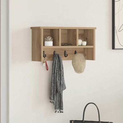 Väggmonterad Klädhängare med hylla Artisan Ek 50 x 16 x 26 cm