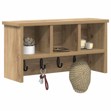 Väggmonterad Klädhängare med hylla Artisan Ek 50 x 16 x 26 cm