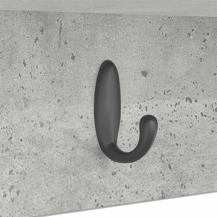 Väggmonterad Klädhängare med hylla Betonggrå 75 x 16 x 26 cm