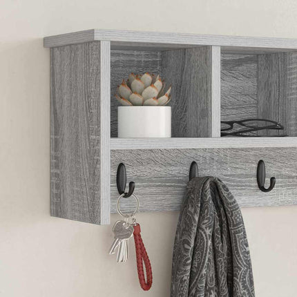 Väggmonterad Klädhängare med hylla Grå Sonoma 75 x 16 x 26 cm