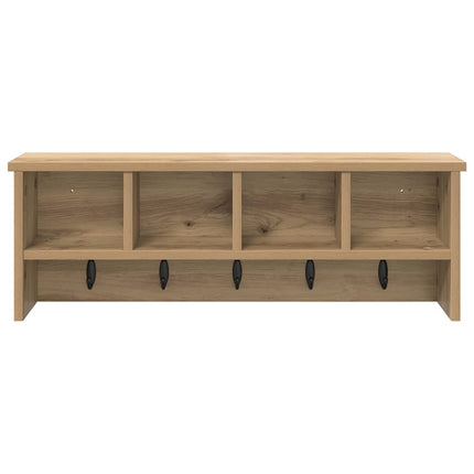 Väggmonterad Klädhängare med hylla Artisan Ek 75 x 16 x 26 cm