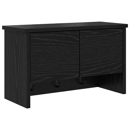 Väggmonterad Klädhängare med hylla Svart Ek 50 x 20 x 30 cm