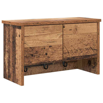 Väggmonterad Klädhängare med hylla Gammalt trä 50 x 20 x 30 cm