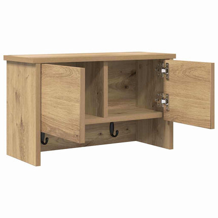 Väggmonterad Klädhängare med hylla Artisan Ek 50 x 20 x 30 cm