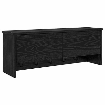 Väggmonterad Klädhängare med hylla Svart Ek 80 x 20 x 30 cm