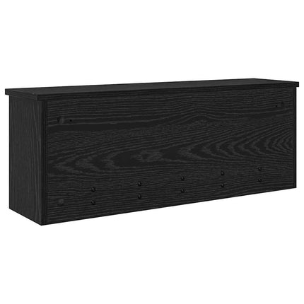 Väggmonterad Klädhängare med hylla Svart Ek 80 x 20 x 30 cm