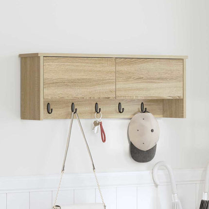 Väggmonterad Klädhängare med hylla Sonoma-ek 80 x 20 x 30 cm