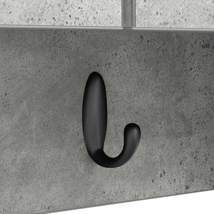 Väggmonterad Klädhängare med hylla Betonggrå 80 x 20 x 30 cm