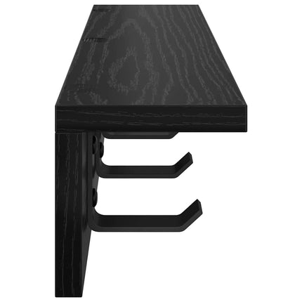 Väggmonterad Klädhängare Svart Ek 40 x 10,5 x 10,5 cm