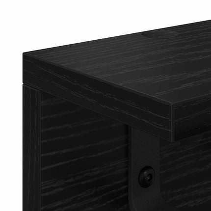 Väggmonterad Klädhängare Svart Ek 80 x 10,5 x 10,5 cm