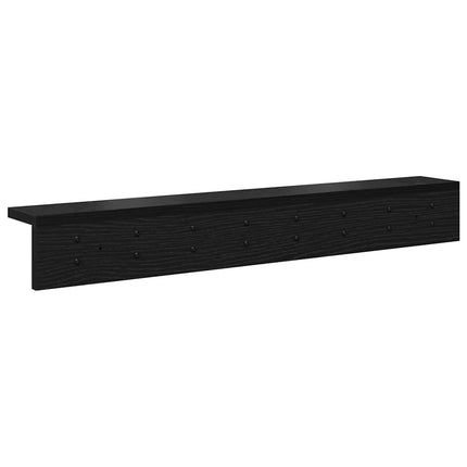 Väggmonterad Klädhängare Svart Ek 80 x 10,5 x 10,5 cm