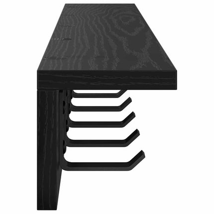 Väggmonterad Klädhängare Svart Ek 80 x 10,5 x 10,5 cm