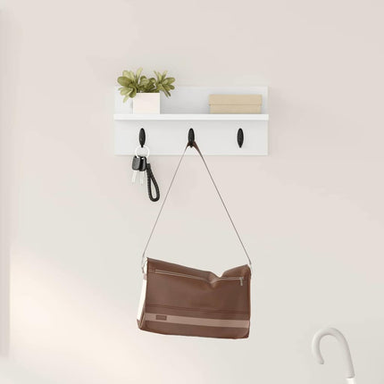 Väggmonterad Klädhängare Vit 40 x 10,5 x 18 cm Konstruerat trä