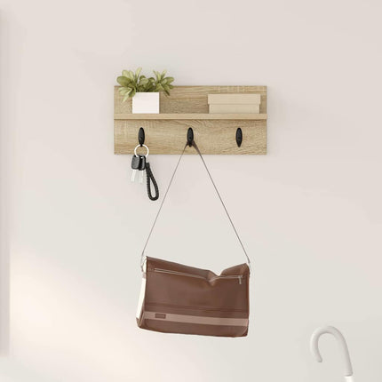 Väggmonterad Klädhängare Sonoma-ek 40 x 10,5 x 18 cm
