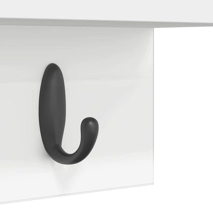 Väggmonterad Klädhängare Vit 60 x 10,5 x 18 cm Konstruerat trä