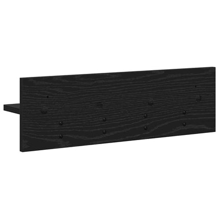 Väggmonterad Klädhängare med lagring Svart Ek 60 x 10,5 x 18 cm