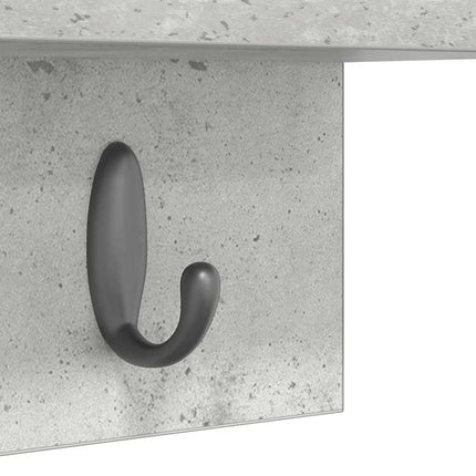 Väggmonterad Klädhängare Betonggrå 60 x 10,5 x 18 cm