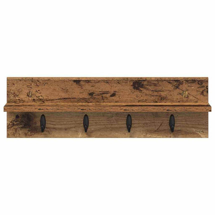 Väggmonterad Klädhängare Gammalt trä 60 x 10,5 x 18 cm