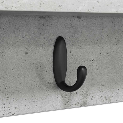 Väggmonterad Klädhängare Betonggrå 80 x 10,5 x 18 cm