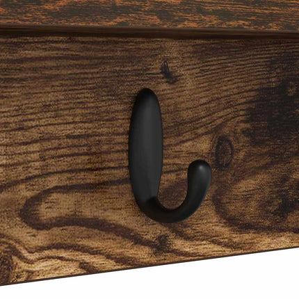 Väggmonterad Klädhängare Väggmonterad Rökt ek 80 x 10,5 x 18 cm