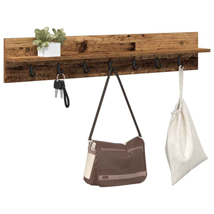 Väggmonterad Klädhängare Gammalt trä 100 x 10,5 x 18 cm