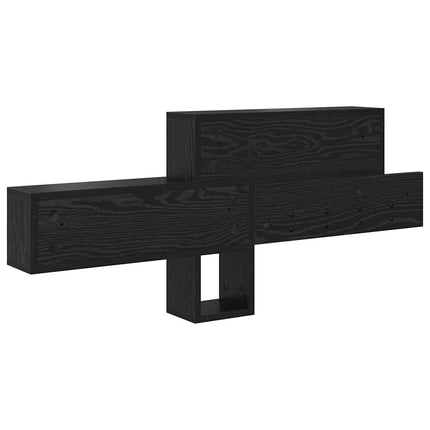 Väggmonterad Klädhängare med hylla Svart Ek 100 x 12 x 43,5 cm