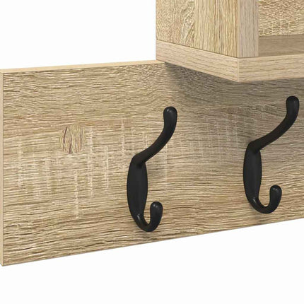 Väggmonterad Klädhängare med hylla Sonoma-ek 100 x 12 x 43,5 cm