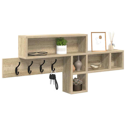 Väggmonterad Klädhängare med hylla Sonoma-ek 100 x 12 x 43,5 cm