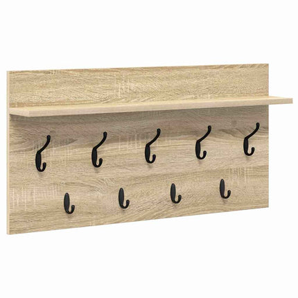 Väggmonterad Klädhängare med hylla Sonoma-ek 80 x 40 x 12 cm