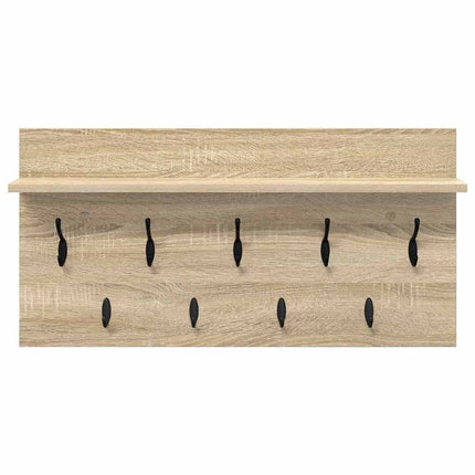 Väggmonterad Klädhängare med hylla Sonoma-ek 80 x 40 x 12 cm
