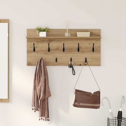 Väggmonterad Klädhängare med hylla Artisan Ek 80 x 40 x 12 cm