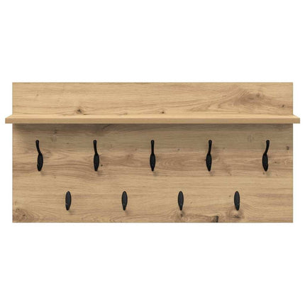 Väggmonterad Klädhängare med hylla Artisan Ek 80 x 40 x 12 cm