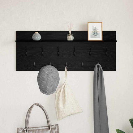 Väggmonterad Klädhängare Väggmonterat Svart Ek 100 x 40 x 12 cm