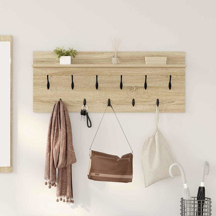 Väggmonterad Klädhängare med hylla Sonoma-ek 100 x 40 x 12 cm