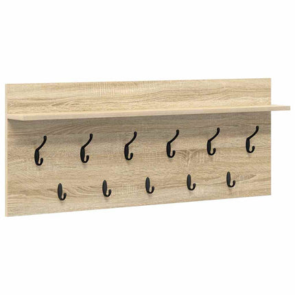 Väggmonterad Klädhängare med hylla Sonoma-ek 100 x 40 x 12 cm