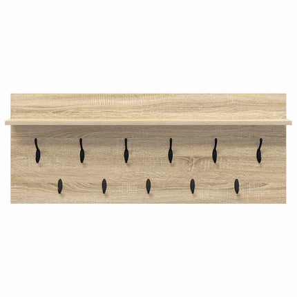 Väggmonterad Klädhängare med hylla Sonoma-ek 100 x 40 x 12 cm