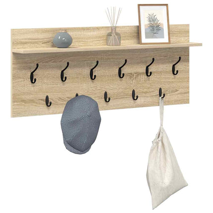 Väggmonterad Klädhängare med hylla Sonoma-ek 100 x 40 x 12 cm