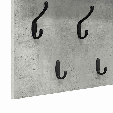 Väggmonterad Klädhängare med hylla Betonggrå 100 x 40 x 12 cm
