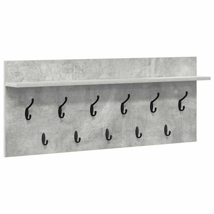 Väggmonterad Klädhängare med hylla Betonggrå 100 x 40 x 12 cm