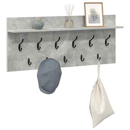 Väggmonterad Klädhängare med hylla Betonggrå 100 x 40 x 12 cm