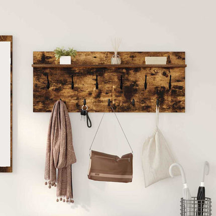 Väggmonterad Klädhängare med hylla Rökt ek 100 x 40 x 12 cm