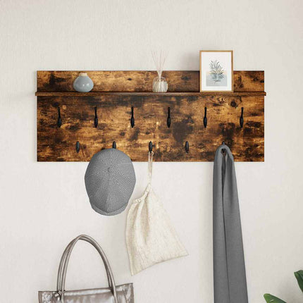 Väggmonterad Klädhängare med hylla Rökt ek 100 x 40 x 12 cm