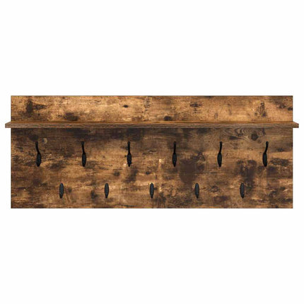 Väggmonterad Klädhängare med hylla Rökt ek 100 x 40 x 12 cm