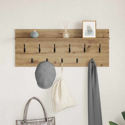 Väggmonterad Klädhängare med hylla Artisan Ek 100 x 40 x 12 cm