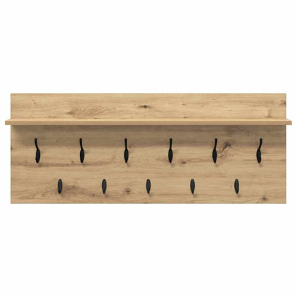 Väggmonterad Klädhängare med hylla Artisan Ek 100 x 40 x 12 cm
