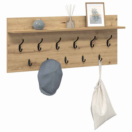 Väggmonterad Klädhängare med hylla Artisan Ek 100 x 40 x 12 cm