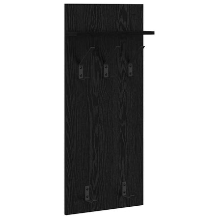 Väggmonterad Klädhängare med hylla Svart Ek 40 x 10 x 90 cm